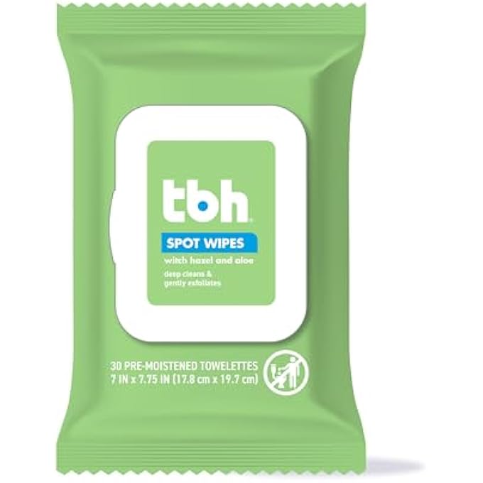 tbh KIDS SPOT WASH WIPES - CLEANSING FACE WIPES - ACNE PREVENTION - SULFATE, PARABEN FREE - 30 PACK - Image 1